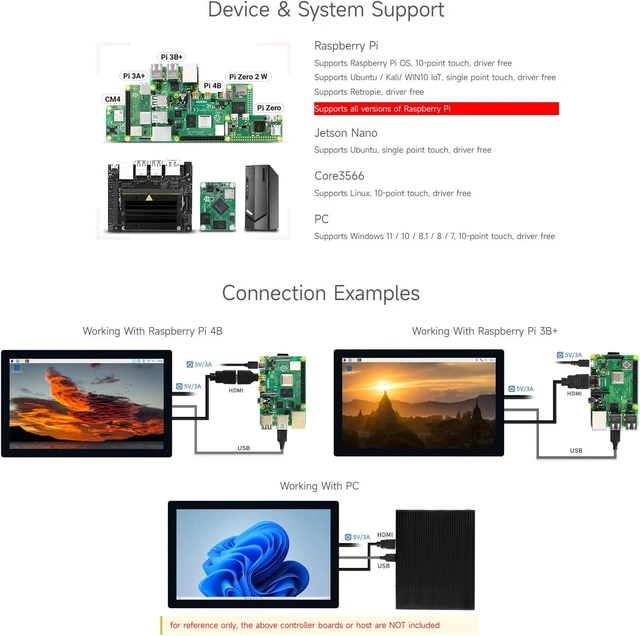 Alt view image 4 of 7 - waveshare 9inch QLED Quantum Dot Display, 1280×720, Compatible with Raspberry Pi 5/4B/3B/Zero/Zero W/Zero 2W/Pico/Pico W/Pico WH, Supports Windows 11/10/8.1/8/7