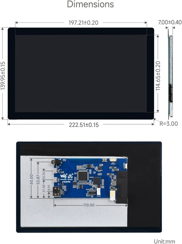 Alt view image 7 of 7 - waveshare 9inch QLED Quantum Dot Display, 1280×720, Compatible with Raspberry Pi 5/4B/3B/Zero/Zero W/Zero 2W/Pico/Pico W/Pico WH, Supports Windows 11/10/8.1/8/7