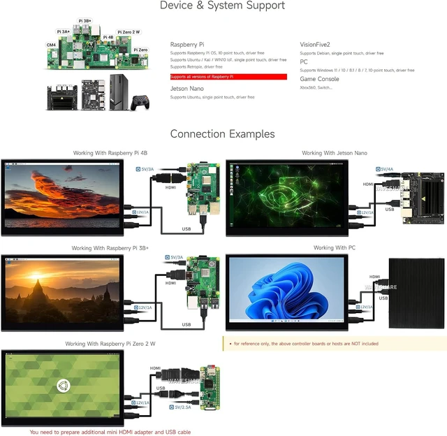 Alt view image 4 of 7 - waveshare 15.6inch QLED Quantum Dot Display, 1920×1080, Compatible with Raspberry Pi 5/4B/3B/Zero/Zero W/Zero 2W/Pico/Pico W/Pico WH, Jetson Nano/ VisionFive2/ PC