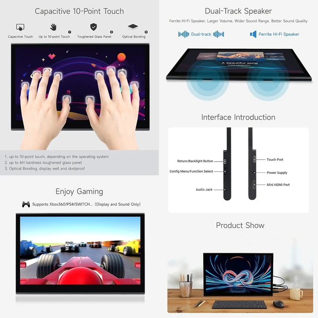 Alt view image 7 of 7 - waveshare 15.6inch QLED Quantum Dot Display, 1920×1080, Compatible with Raspberry Pi 5/4B/3B/Zero/Zero W/Zero 2W/Pico/Pico W/Pico WH, Jetson Nano/ VisionFive2/ PC