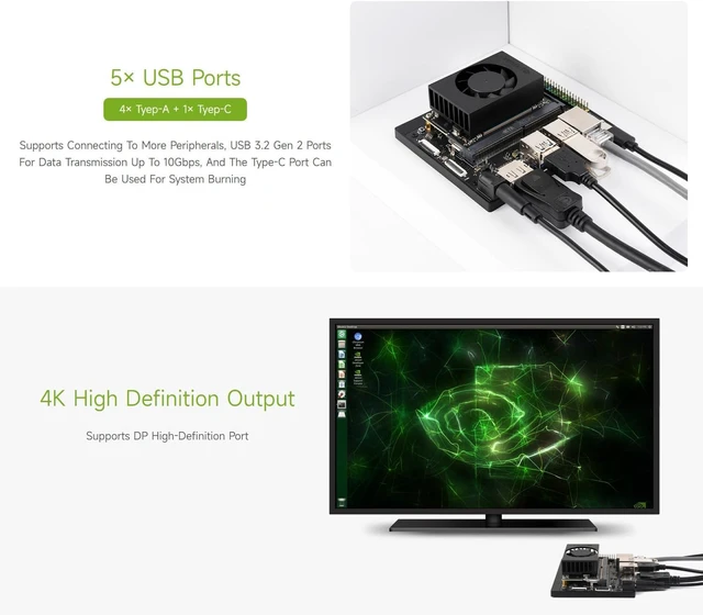Alt view image 6 of 7 - Waveshare Jetson Orin Nano/NX AI Development Board, Based On Jetson Orin Nano and Jetson Orin NX Module, Compatible with Jetson Orin Super Carrier Board