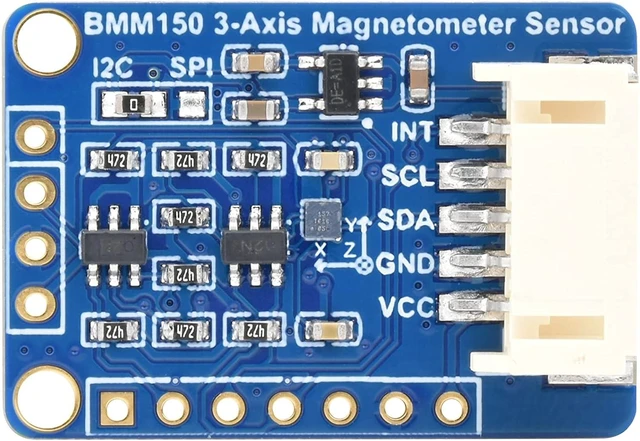Main image of Waveshare BMM150 3-Axis Magnetometer Sensor, Compatible with Raspberry Pi 5/4B/3B/Zero/Zero W/Zero 2W/Pico/Pico W/Pico WH, Digital Compass Sensor, Magnetic Field Measurement