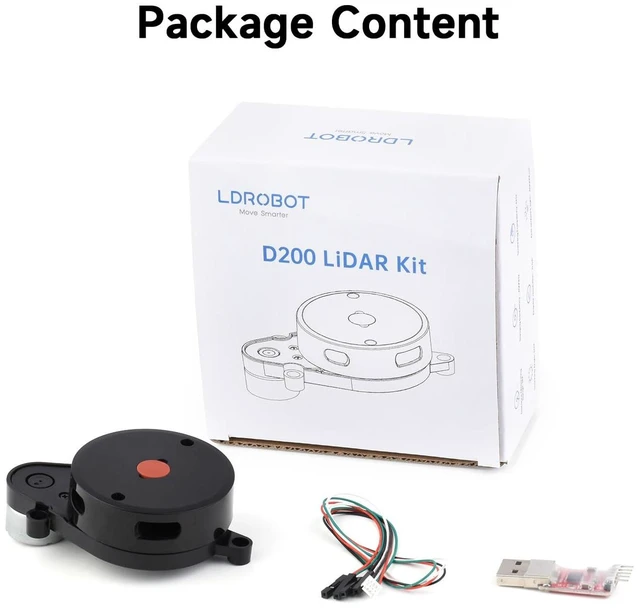 Alt view image 2 of 7 - Waveshare 360° Omni-Directional Triangulation Lidar, 8m Radius Ranging, Software Start-Stop Control, Robot Positioning Lidar, UART Communication, D200 Developer Kit with LD14P Lidar