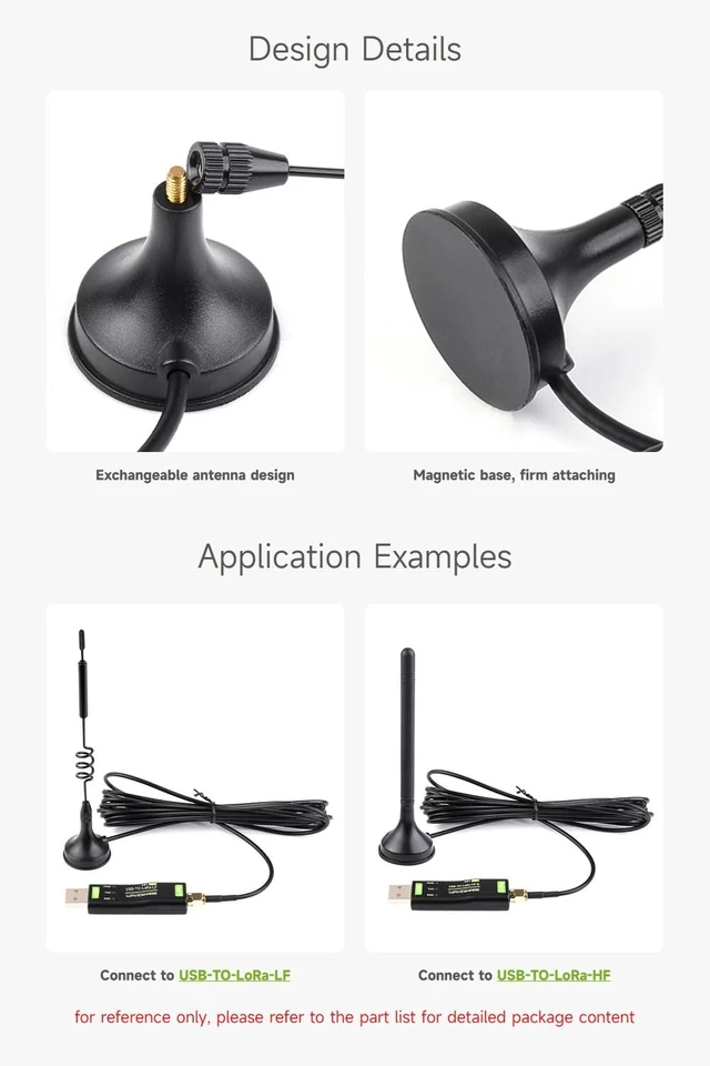 Alt view image 3 of 5 - Waveshare LPWA Outdoor Waterproof Antenna, 5dBi High Gain with Magnetic Base, LoRa Antenna, 4G/3G/2G/LPWA Support,433/470M Version