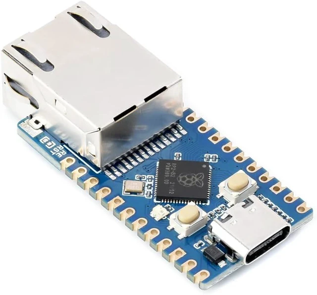 Main image of Waveshare RP2040-ETH Mini Development Board, RP2040 Ethernet Port Module, Raspberry Pi Microcontroller Development Board, Based On Official RP2040 Dual Core Processor