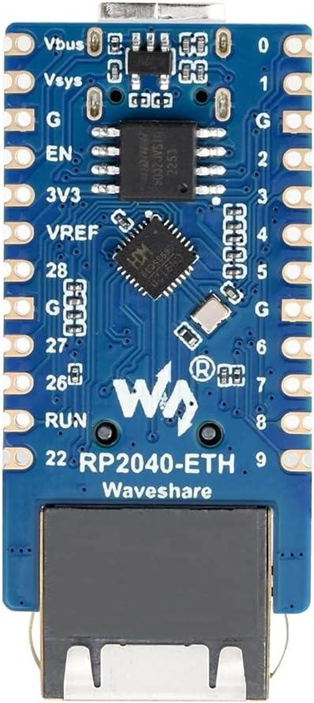 Alt view image 2 of 7 - Waveshare RP2040-ETH Mini Development Board, RP2040 Ethernet Port Module, Raspberry Pi Microcontroller Development Board, Based On Official RP2040 Dual Core Processor