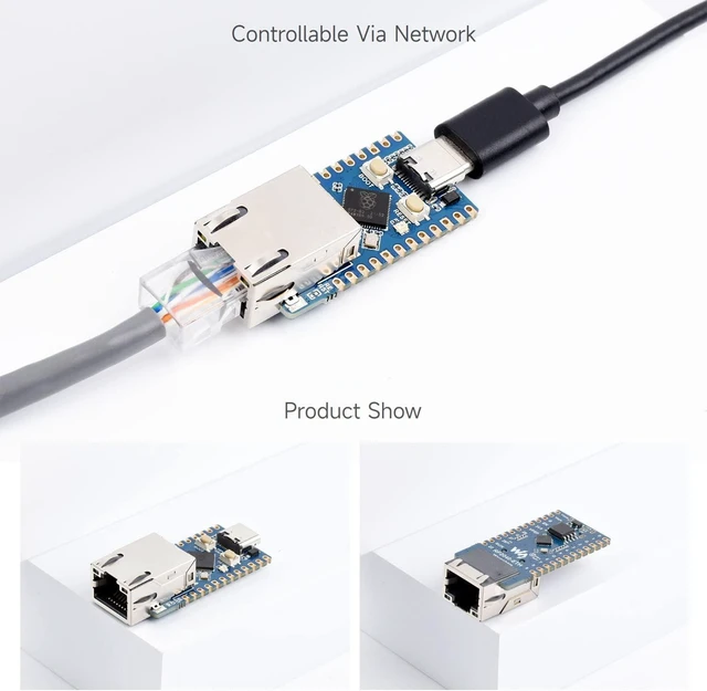 Alt view image 5 of 7 - Waveshare RP2040-ETH Mini Development Board, RP2040 Ethernet Port Module, Raspberry Pi Microcontroller Development Board, Based On Official RP2040 Dual Core Processor