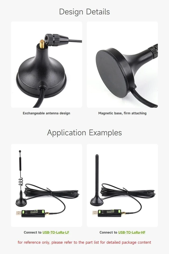 Alt view image 3 of 5 - Waveshare LPWA Outdoor Waterproof Antenna, 5dBi High Gain with Magnetic Base, LoRa Antenna, 4G/3G/2G/LPWA Support,868/915M Version