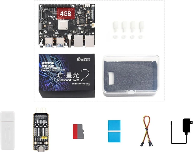 Main image of Waveshare VisionFive2 4GB WiFi Display Kit, VisionFive2 RISC-V Single Board Computer, Comes with a 7inch HDMI LCD (8 Items)