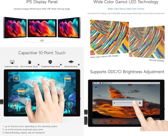 Alt view image 5 of 7 - Waveshare 8inch Capacitive Touch Display, 1280×800 Resolution, Supports All Versions of Raspberry Pi, Supports Jetson Nano, VisionFive2, PC and Smartphone