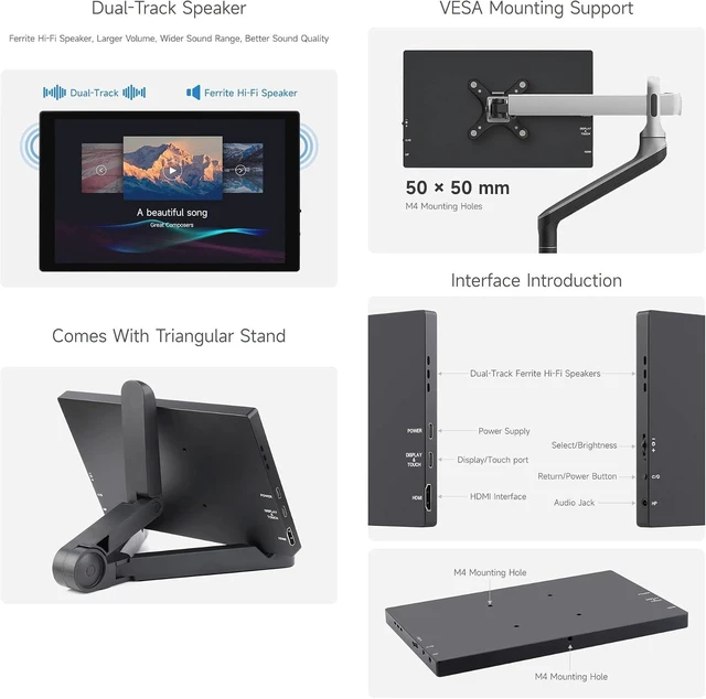 Alt view image 7 of 7 - Waveshare 8inch Capacitive Touch Display, 1280×800 Resolution, Supports All Versions of Raspberry Pi, Supports Jetson Nano, VisionFive2, PC and Smartphone
