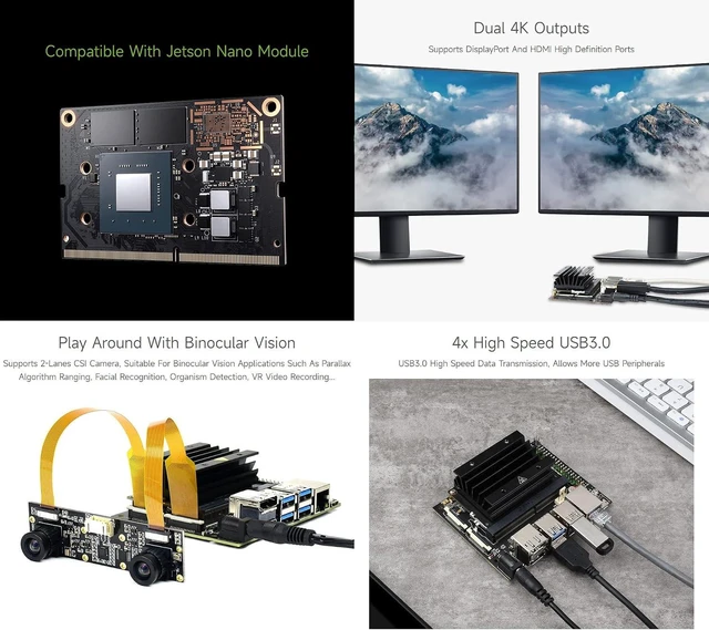 Alt view image 5 of 7 - Waveshare Jetson Nano Development Kit, Expansion Kit, Carrir Board, Alternative Solution of B01 Kit