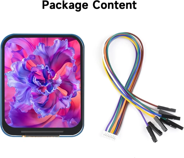 Alt view image 2 of 7 - Waveshare 1.69inch LCD Display Module, Compatible with Arduino/Raspberry Pi/Pi Zero/ESP32, 240×280 Resolution, SPI Interface, IPS, 262K Colors