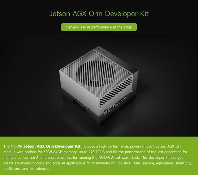 Alt view image 3 of 5 - Waveshare Jetson AGX Orin Developer Kit, Server-Class AI Performance At The Edge, Up to 275 Tops 64GB Memory