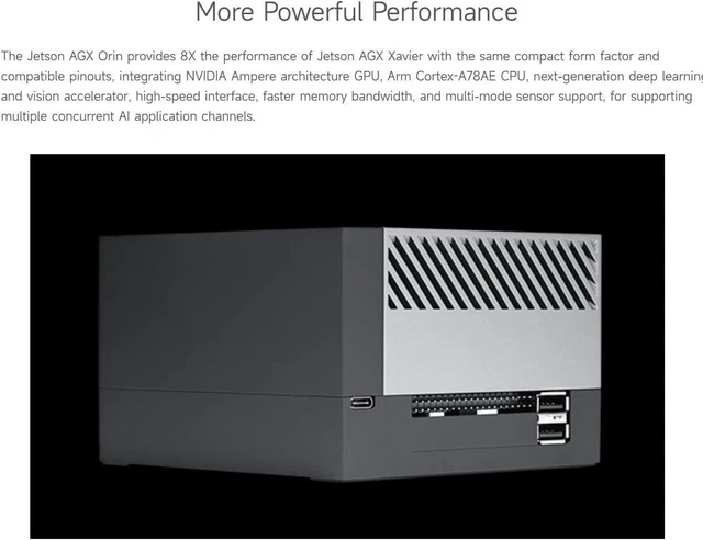 Alt view image 4 of 5 - Waveshare Jetson AGX Orin Developer Kit, Server-Class AI Performance At The Edge, Up to 275 Tops 64GB Memory