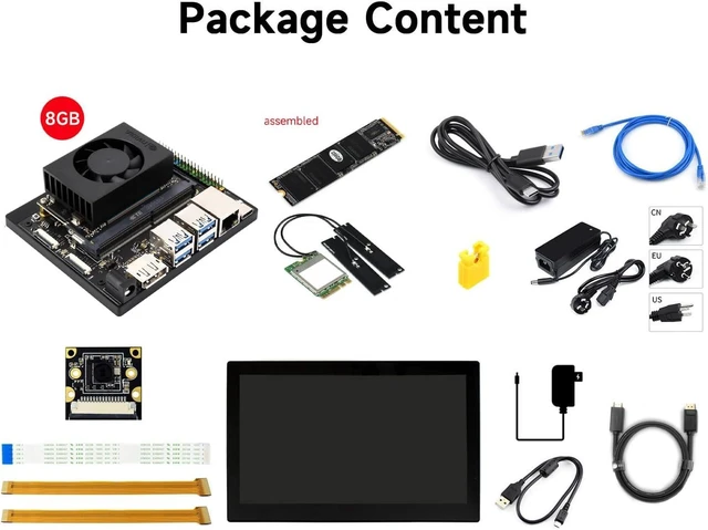 Alt view image 2 of 7 - Waveshare Jetson Orin NX AI Development Kit for Embedded and Edge Systems 8GB Memory Memory Jetson Orin NX Module Package B (11 Items),Comes with a Free 256 GB NVMe Solid State Drive