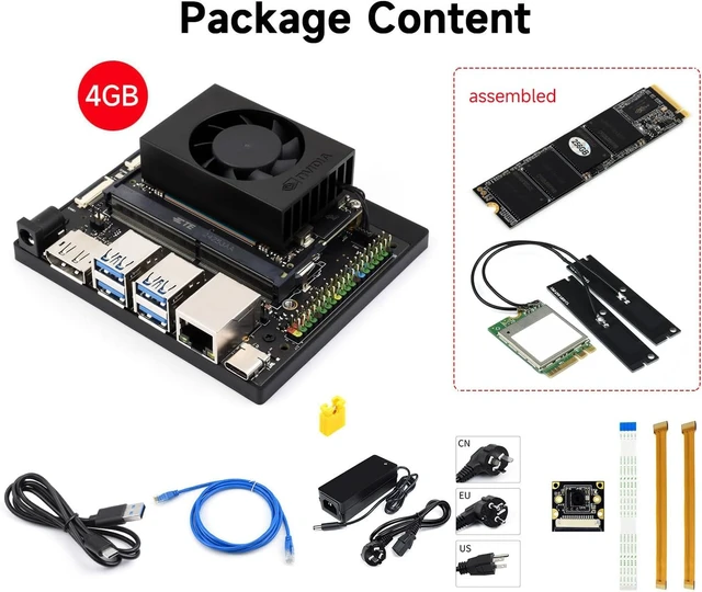 Alt view image 2 of 7 - Waveshare Jetson Orin Nano AI Development Kit for Embedded and Edge Systems 4GB Memory Jetson Orin Nano Module Package A (6 Items),Comes with a Free 256 GB NVMe Solid State Drive