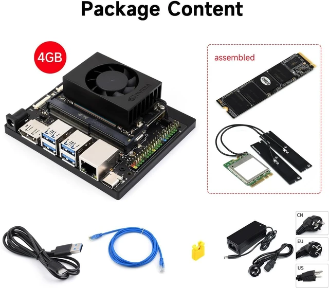 Alt view image 2 of 7 - Waveshare Jetson Orin Nano AI Development Kit for Embedded and Edge Systems 4GB Memory Jetson Orin Nano Module (5 Items),Comes with a Free 256 GB NVMe Solid State Drive