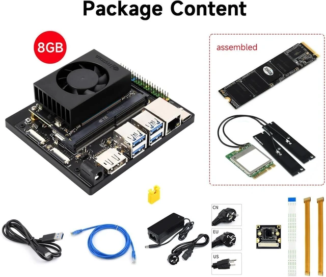 Alt view image 2 of 7 - Waveshare Jetson Orin Nano AI Development Kit for Embedded and Edge Systems 8GB Memory Jetson Orin Nano Module Package A (6 Items)