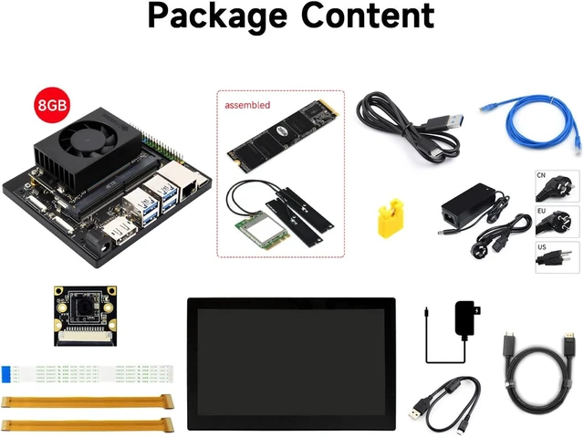 Alt view image 2 of 7 - Waveshare Jetson Orin Nano AI Development Kit for Embedded and Edge Systems 8GB Memory Jetson Orin Nano Module Package B (11 Items),Comes with a Free 256 GB NVMe Solid State Drive