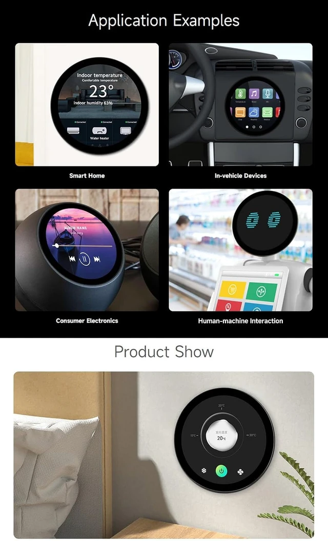 Alt view image 7 of 7 - waveshare 5inch HDMI Round Touch Display, 1080 × 1080 Resolution, IPS, 10-Point Touch, Compatible with Raspberry Pi 5/4B/3B/Zero/Zero W/Zero 2W/Pico/Pico W/Pico WH