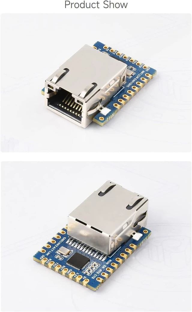 Alt view image 7 of 7 - Waveshare TTL UART to Ethernet Mini Module, Castellated Holes with Immersion Gold Design, Highly Integrated Packaging
