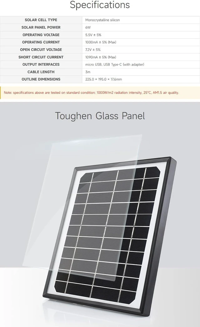 Alt view image 4 of 7 - Waveshare Monocrystalline Silicon Solar Panel (5.5V 6W), Toughened Glass Surface