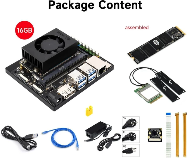 Alt view image 2 of 7 - Waveshare Jetson Orin NX AI Development Kit for Embedded and Edge Systems, with 16GB Memory Jetson Orin NX Module Kit A