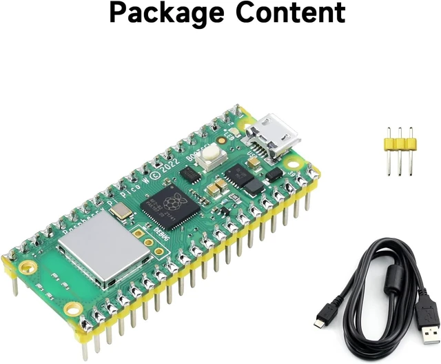 Alt view image 2 of 7 - Waveshare Pi Pico W Microcontroller Board, with Pre-soldered Header, Based on RP2040 Dual-core Processor (3 Items)