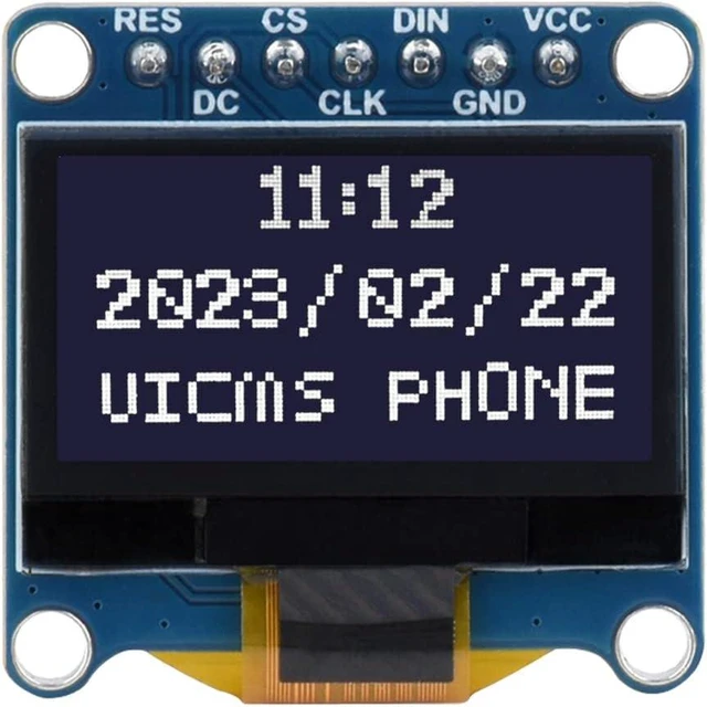 Main image of Waveshare 0.96inch OLED Display Module, 128×64 Resolution, SPI / I2C Communication, White Version
