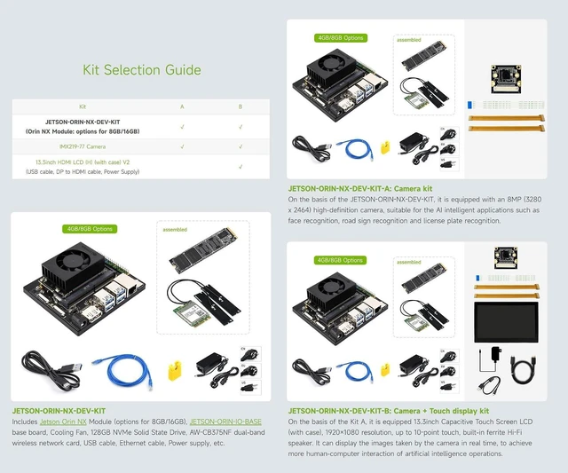 Alt view image 4 of 7 - Waveshare Jetson Orin NX AI Development Kit for Embedded and Edge Systems, with 16GB Memory Jetson Orin NX Module