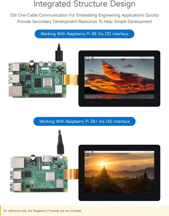 Alt view image 5 of 7 - waveshare 5inch DSI Display, 800 × 480 Resolution, IPS, Compatible with Raspberry Pi 5/4B/3B+/3A+/3B/2B/B+/A+, CM3/3+/4, No Touch Version