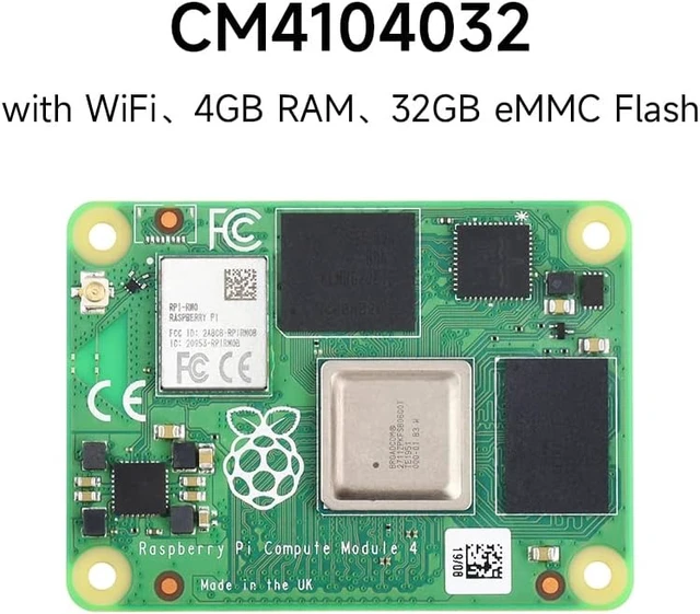 Alt view image 2 of 7 - Waveshare CM4 Series, Comes with Ofiicial CM4104032, Antenna and Heatsink | Compatible with Raspberry Pi Compute Module 4, with Wireless / 4GB RAM / 32GB eMMC FLASH, High speed, large RAM, low power