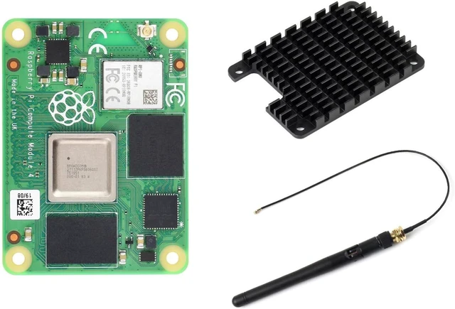 Main image of Waveshare CM4 Series, Comes with Ofiicial CM4104032, Antenna and Heatsink | Compatible with Raspberry Pi Compute Module 4, with Wireless / 4GB RAM / 32GB eMMC FLASH, High speed, large RAM, low power