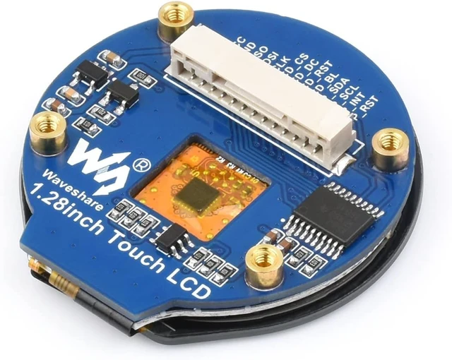 Alt view image 2 of 7 - waveshare 1.28inch Round LCD Display Module with Touch Panel, 240×240 Resolution, IPS, SPI and I2C Communication, Compatible with Raspberry Pi 5/4B/3B/Zero/Zero W/Zero 2W/Pico/Pico W/Pico WH