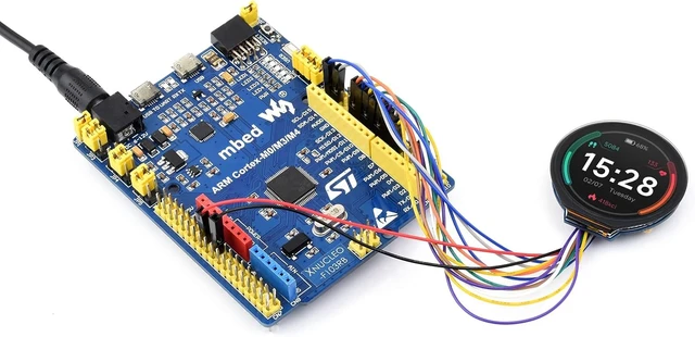 Alt view image 3 of 7 - waveshare 1.28inch Round LCD Display Module with Touch Panel, 240×240 Resolution, IPS, SPI and I2C Communication, Compatible with Raspberry Pi 5/4B/3B/Zero/Zero W/Zero 2W/Pico/Pico W/Pico WH