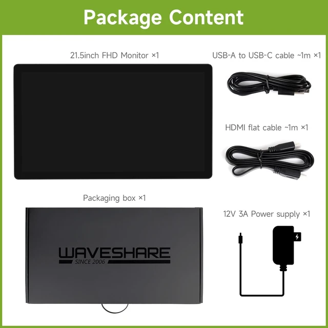 Alt view image 2 of 7 - waveshare 21.5inch Capacitive Touch Monitor, 1080×1920 Full HD, Compatible with Raspberry Pi/Jetson Nano/PC-Monitor Only