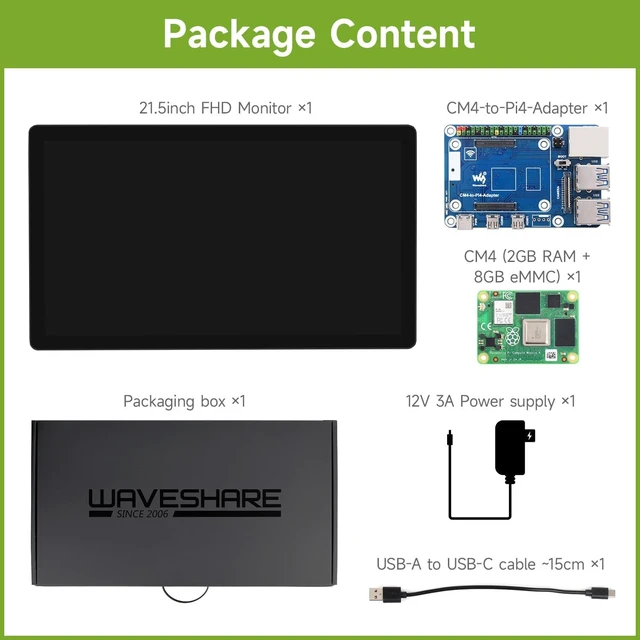 Alt view image 2 of 7 - waveshare 21.5inch Capacitive Touch Monitor, 1080×1920 Full HD, Compatible with Raspberry Pi/Jetson Nano/PC-Monitor+ CMPI4102008