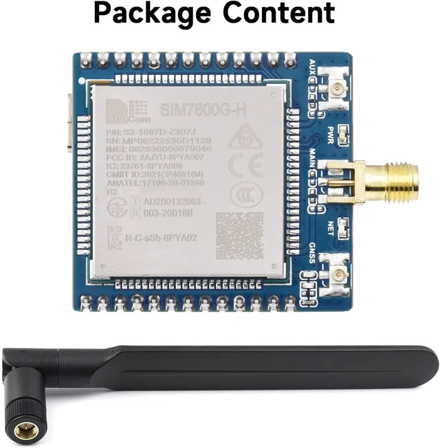 Alt view image 2 of 7 - Waveshare SIM7600G-H 4G Communication Module, Multi-Band Support, Compatible with 4G/3G/2G, with GNSS Positioning-Pre-soldered Version