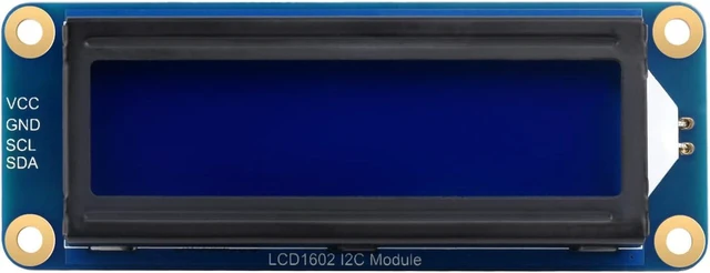 Main image of Waveshare LCD1602 I2C Module, White Color with Blue Background, 16x2 Characters LCD, 3.3V/5V