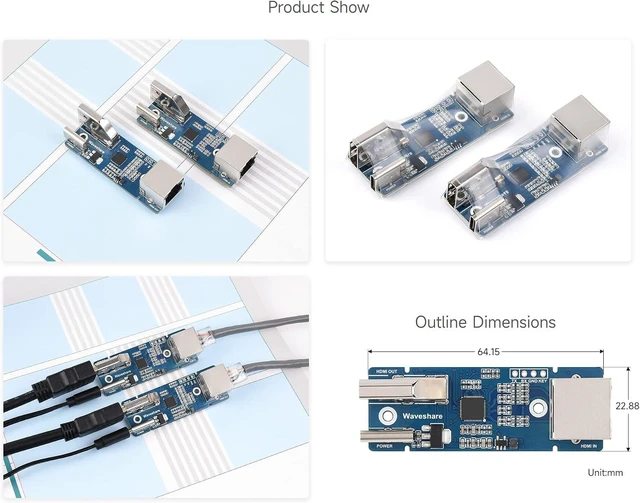 Alt view image 7 of 7 - waveshare HDMI Signal Extender, 1080P High-Definition & Lossless Transmission, Transmission Distance Up to 50m Via CAT-5E/6 Network Cable