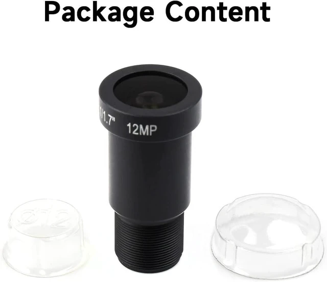 Alt view image 2 of 6 - waveshare M12 High Resolution Lens, 12MP, 69.5° FOV, 8mm Focal Length, Compatible with Raspberry Pi Camera M12