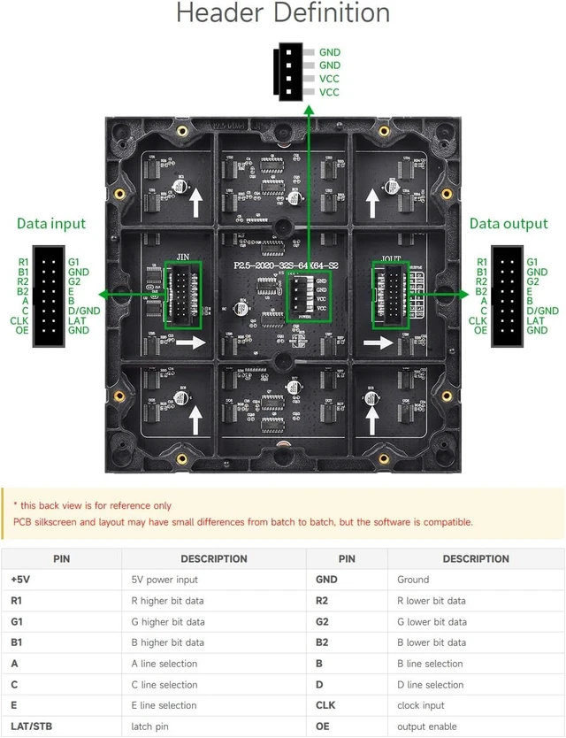 Alt view image 5 of 7 - Waveshare RGB Full-Color LED Matrix Panel, 2.5mm Pitch, 64×64 Pixels, Adjustable Brightness, Compatible with Raspberry Pi 5/4B/3B/Zero/Zero W/Zero 2W/Pico/Pico W/Pico WH