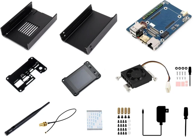 Alt view image 3 of 7 - Waveshare Network Attached Storage All-In-One Mini-Computer, Compatible with Raspberry Pi Compute Module 4, Personal Network Storage Server, Including CM4104008 Module