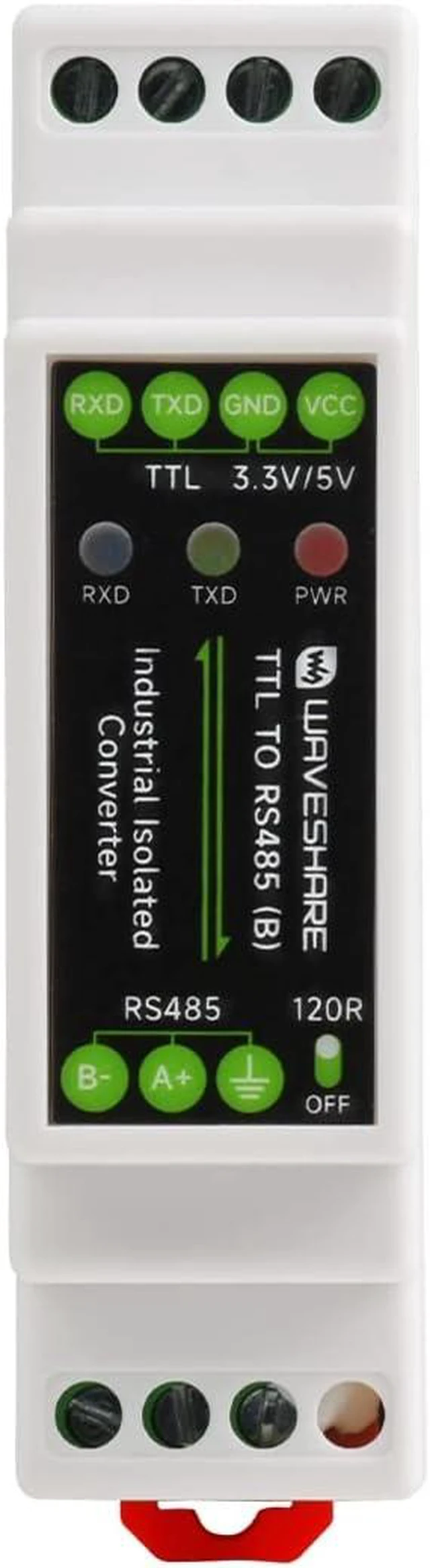 Main image of Waveshare Rail-Mount TTL to RS485 Isolated Converter, Multi-Isolation Protection, Compatible with TTL/RS485 Standard