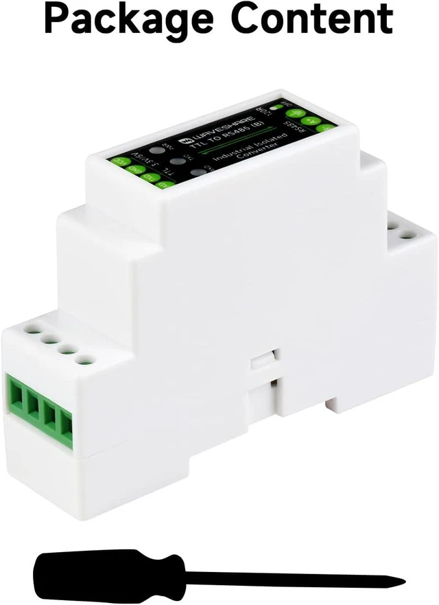 Alt view image 2 of 7 - Waveshare Rail-Mount TTL to RS485 Isolated Converter, Multi-Isolation Protection, Compatible with TTL/RS485 Standard