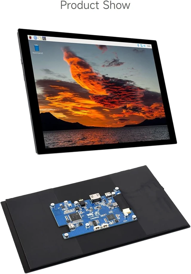 Alt view image 7 of 7 - waveshare 10.1inch Capacitive Touch LCD IPS Display, 1280×800 Resolution, HDMI Interface, Compatible with Raspberry Pi 5/4B/3B/Zero/Zero W/Zero 2W/Pico/Pico W/Pico WH, Support Jetson Nano/PC