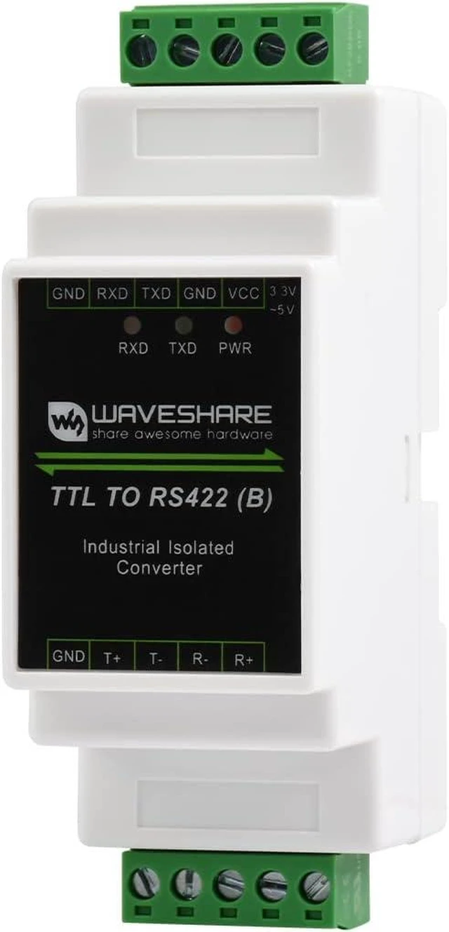 Main image of Waveshare Rail-Mount TTL To RS422 Isolated Converter, Anti-Surge, Multiple Isolation Protection