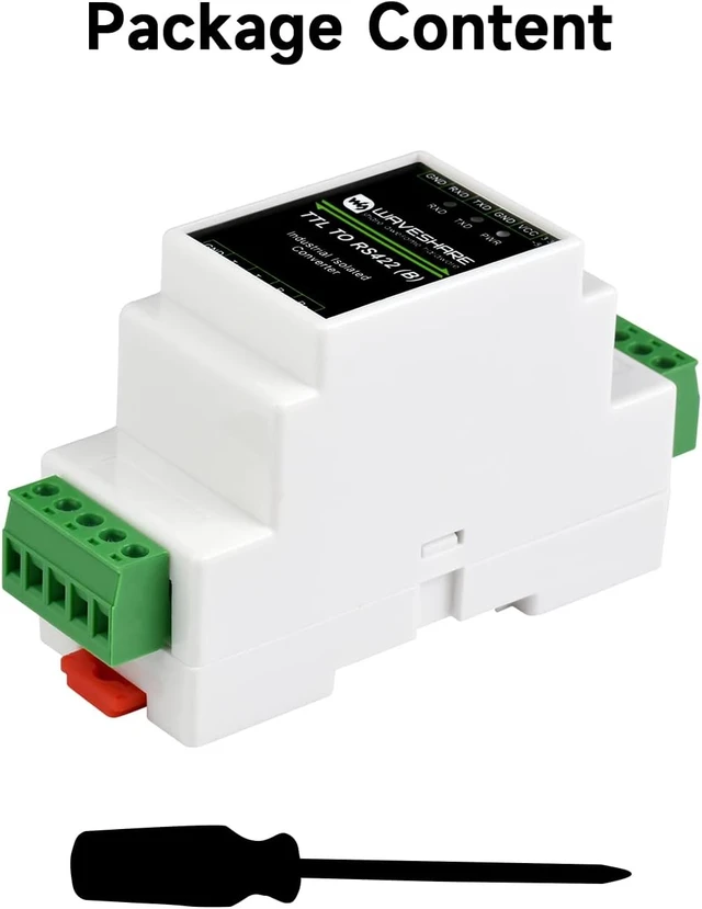 Alt view image 2 of 7 - Waveshare Rail-Mount TTL To RS422 Isolated Converter, Anti-Surge, Multiple Isolation Protection