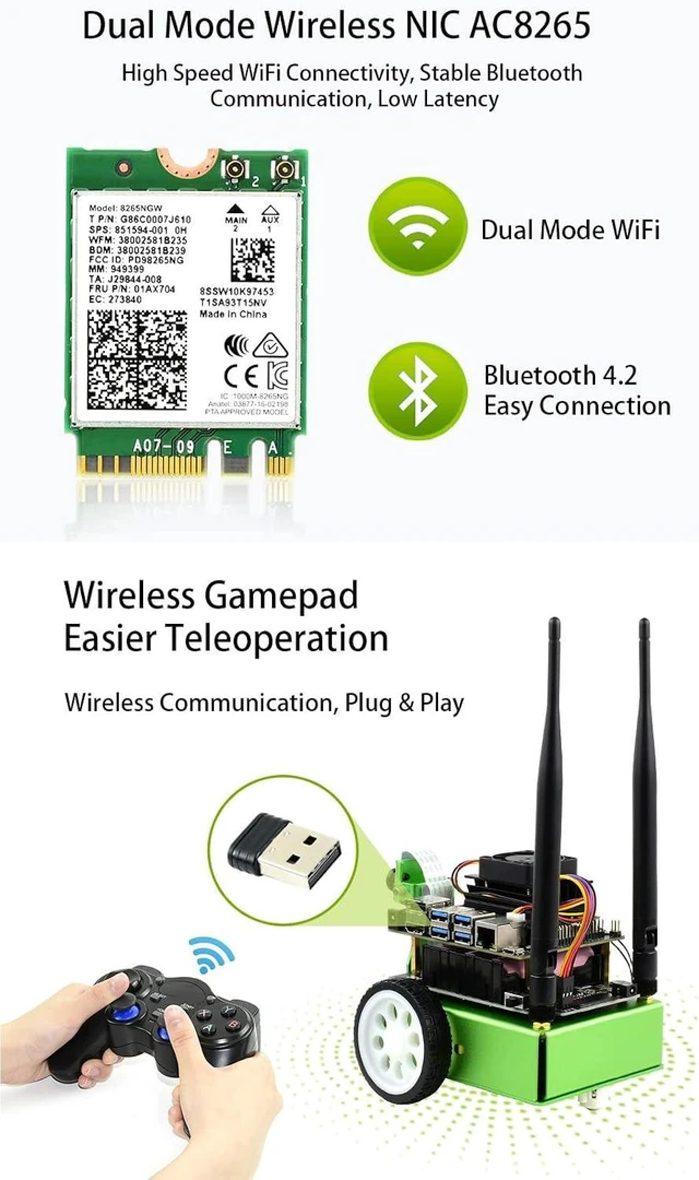 Alt view image 7 of 7 - Waveshare AI Robot Power by Jetson Nano (Not Included) (18 Items)
